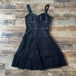 ANTONIO MELANI Black Lace Midi Dress